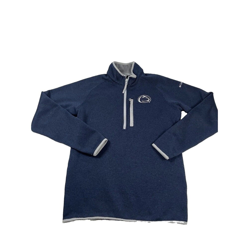 Penn State Columbia Sweater Weather Fleece 1/2 Zip Mens Small PSU Navy Jacket